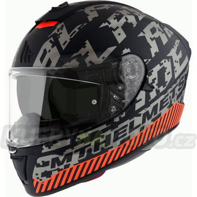 Přilba MT integrální BLADE 2 SV CHECK B32 mat GREY barva černá MAT/šedá/oranžová lesk velikost M