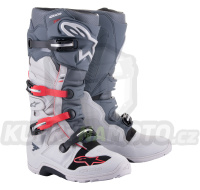 boty TECH 7 ENDURO, ALPINESTARS (šedá/červená fluo/černá) 2024