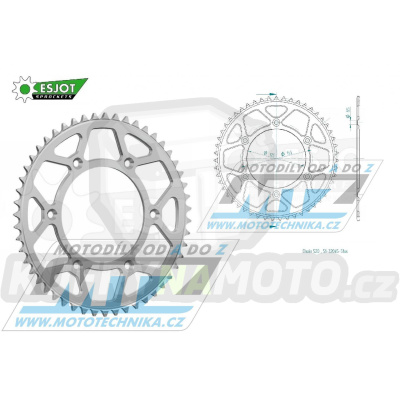 Rozeta řetězová (převodník) Dural 0210-51zubů ESJOT 51-32045-51 - barva stříbrná - Honda CR125+CR250+CR500 + CRF250R+CRF250X+CRF450R+CRF450X+CRF450RX+CRF450L + CRM250+CRF150F + CRF230F / 03-21 + XR250S+XL250S+XL250 + XR250R+XR400R / 96-04 + XR650R /