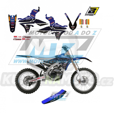 Polepy s potahem sedla (sada polepů a potah sedla Graphics) - Yamaha YZF250 / 14-18 + YZF450 / 14-17 - typ polepů Replica Yamaha Factory