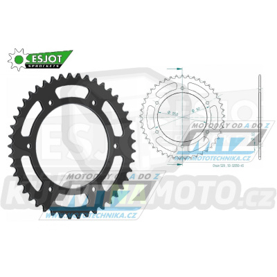 Rozeta ocelová (převodník) 0005-45zubů ESJOT 50-32050-45 - Aprilia 650 Pegaso / 92-04 + Moto 6.5 + 350ETX+125ETX+125MX + BMW F650 / 94-07 + F650 Funduro / 96-00 + F650ST Strada / 98-00 + F650 Dakar + F650GS / 99-07 + G650GS+G310GS + Gilera + Beta Alp