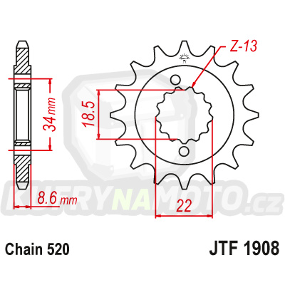 Řetězové kolečko JT JTF 1908-15RB 15 zubů – akce