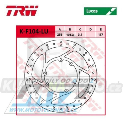 Kotouč brzdový TRW MST454 (256/101/6D) - kulatý design - Honda CRF250L / 12-20 + CRF300L / 21-23 + CRF250 Rally + CRF300 Rally + AJP