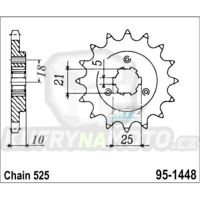 Kolečko řetězové (pastorek) 1448-15zubů MTZ - Suzuki DR650SE + XF650 Freewind + DR800 Big