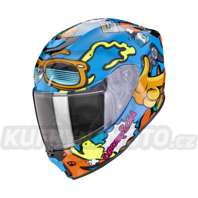 Dětská moto přilba SCORPION EXO-JNR AIR FUN modro/oranžová