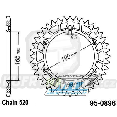 Rozeta ocelová (převodník) 0896-49zubů MTZ - KTM 125 Enduro +125MX + 250 Enduro + 250MX + 350 Enduro + 350MX + 420 Enduro + 420MX + 495MX +500MX + 600 LC4 MX + 600 LC4 Enduro