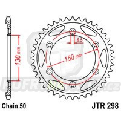 Řetězová rozeta JT JTR 298-40 40 zubů, 530