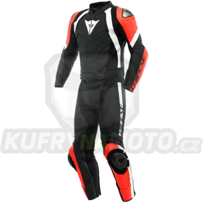 Moto kombinéza DAINESE AVRO 4 matná černo/červeno/bílá dvoudílná