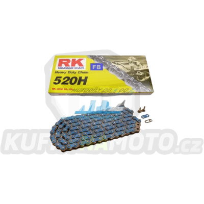 Řetěz RK 520 H (118čl) - netěsněný/ bezkroužkový (modrý)