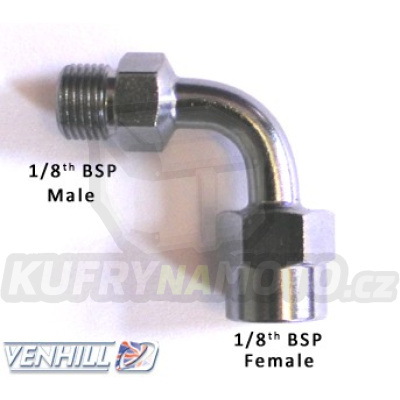 Swivel joint Venhill POWERHOSEPLUS E690 90 deg 1/8 TH BSP chrom