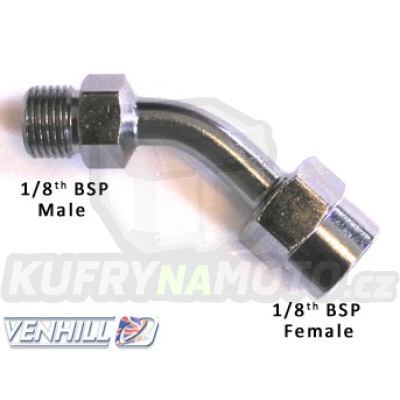 Swivel joint Venhill POWERHOSEPLUS E645 45 deg 1/8TH BSP chrom