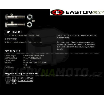 Montážní sada řidítek EASTON EXP EXP TH 58 11.9