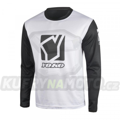 Motokrosový dres YOKO SCRAMBLE bílá / černá S