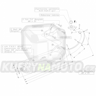 Výfuk Leo Vince Yamaha AEROX 50 KAT liquid cooled 2004 - 2012 SITO LVKN1126-0716