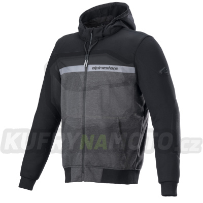 bunda CHROME STREET HOODIE, ALPINESTARS (černá/šedá) 2024