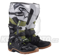 boty TECH 7 ENDURO, ALPINESTARS (černá/stříbrná/military zelená)
