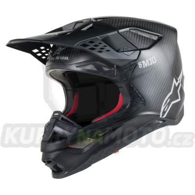 přilba SUPERTECH S-M10 SOLID, ALPINESTARS (černá matná karbon/bílá) 2023