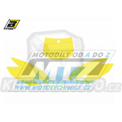 Polepy číslových tabulek (vystřižené) - TM MX / 08-14 - barva žlutá