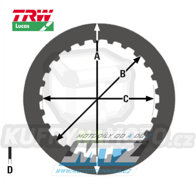 Lamely spojkové plechové (meziplechy) Lucas MES354-7 - Kawasaki KXF250 / 04-20 + Suzuki RMZ250 / 04-17