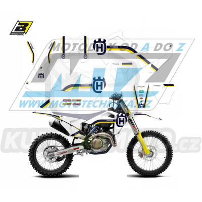 Polepy na motocykl (sada polepů včetně číslových tabulek) Husqvarna FC250+FC350+FC450 + TC125+TC250 / 19-22 + FE250+FE350+FE450+FE501 + TE125+TE250+TE300 / 20-23 - typ polepů Retro