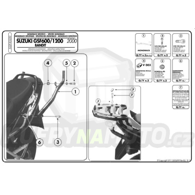 Kit pro montážní sada – nosič kufru Kappa Suzuki GSF 600 Bandit 1996 – 1999 K1607-K5110