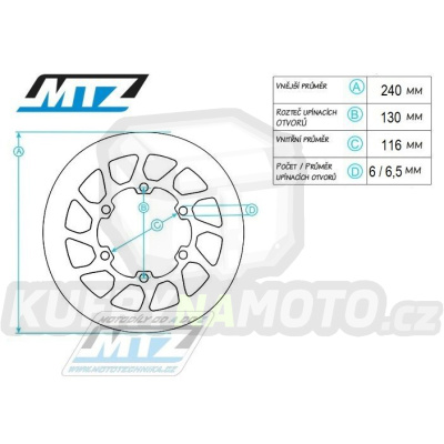 Kotouč brzdový CC Brake Disc (kulatý design Classic) - KTM 125MX+250MX+500MX / 85-87 + 125SX+250SX
