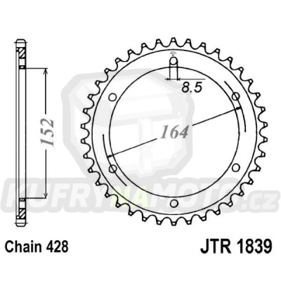 Řetězová rozeta JT JTR 1839-55 55 zubů, 428