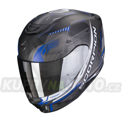 Moto přilba SCORPION EXO-391 HAUT matná černo/stříbrno/modrá