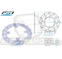 Kotouč brzdový MTZ nerezový - zubatý desing Wave - Beta RR250+RR350+RR400+RR450+RR498+RR520+RR525