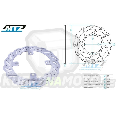 Kotouč brzdový MTZ nerezový - zubatý desing Wave - Beta RR250+RR350+RR400+RR450+RR498+RR520+RR525