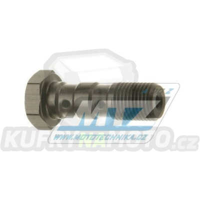 Šroub průtokový (šroub dutý) M10x1,0x30 hliníkový - dvojitý (verze Brembo) - barva titan