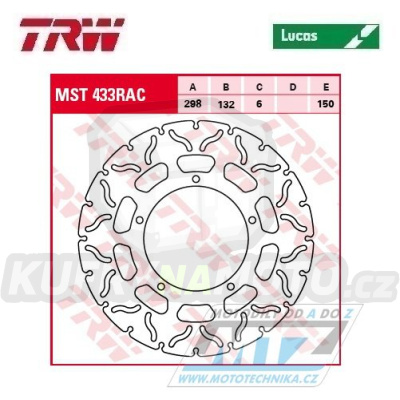 Kotouč brzdový TRW MST433RAC (298/132/5D) - Yamaha XV1700 V-Max / 09-16