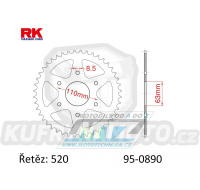 Rozeta ocelová (převodník) 0890-44zubů RK - KTM 125 Duke ABS + 125RC ABS + 125RC + 200 Duke ABS + 200RC + 390 Adventure + 390 Duke ABS + 390 RC + 390 RC R + Husqvarna 401 Svartpilen + 401 Vitpilen