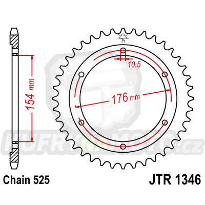 Řetězová rozeta JT JTR 1346-43 43 zubů, 525