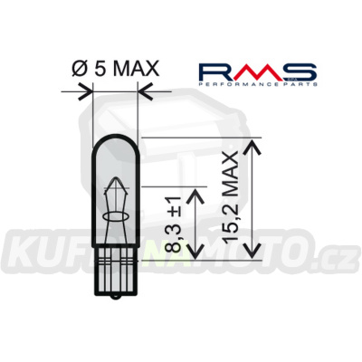 Žárovka RMS 246510275 12V 2,3W, T5 bílá