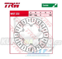 Kotouč brzdový TRW MST232 (267/132/6D) - Yamaha XT600 / 83-95 + XTZ600Tenere / 83-91