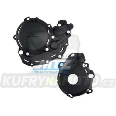 Kryt víka spojky+kryt vodní pumpy+kryt zapalování EXTREME - KTM 450EXC+500EXC / 24-25 +  Husqvarna FE450+FE501 / 24-25 + GasGas ECF450+ECF500 / 24-25 - barva černá