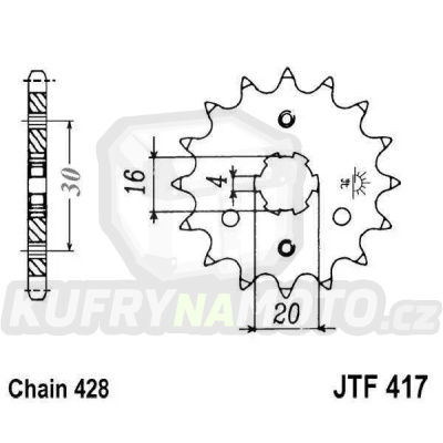 Řetězové kolečko JT JTF 417-15 15 zubů