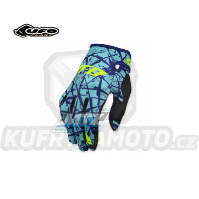 Rukavice motokros UFO ELEMENT Sky - modré - velikost M