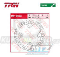 Kotouč brzdový TRW MST297EC (245/114/4D) - TM EN125+MX125+EN144+MX144+EN250+MX250+EN300+MX300 + EN250F+MX250F+EN450F+MX450F+SMX450+EN530F+MX530F + SMR530+SMX530