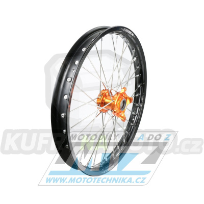 Kolo kompletní přední 1,60x19&quot; (oranžový náboj / černý ráfek) - KTM 85SX / 12-25 + Husqvarna TC85 / 14-25 + Gas-Gas MC85