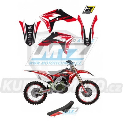 Polepy s potahem sedla (sada polepů a potah sedla Dream) - Honda CRF250R / 18-21 + CRF450R / 17-20 + CRF450X / 17-23 - typ polepů Dream4