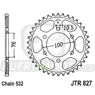 Řetězová rozeta JT JTR 827-42 42 zubů, 532