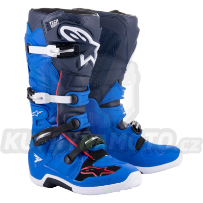 boty TECH 7, ALPINESTARS (modrá/červená/bílá) 2024