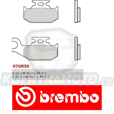 Brzdové destičky Brembo BOMBARDIER Quest Max Left/Rear 650 r.v. Od 03 -  SD směs Zadní