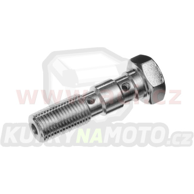 průtokový šroub dvojitý M10 x 1 mm (pochromovaná ocel)