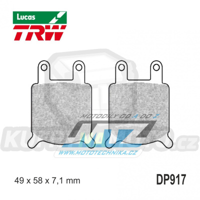 Destičky brzdové DP917-LU TRW Lucas MCB536 - směs Allround