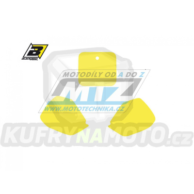 Polepy číslových tabulek (vystřižené) - Honda CR125 / 91-92 + CR250 / 90-91 + CR500 / 91-01 - barva žlutá