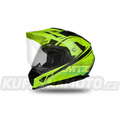 Přilba s plexi a integrovanou sluneční clonou UFO Aries Enduro HE179 - žluto-černá - velikost L