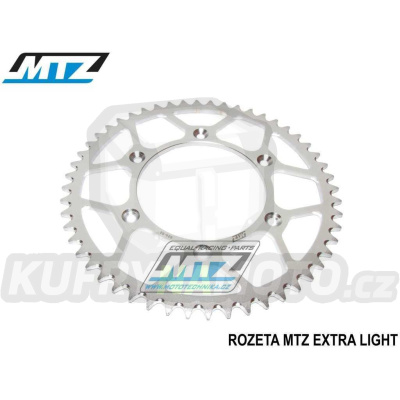 Rozeta ocelová (převodník) 0808-51zubů MTZ ExtraLight2 - Kawasaki KLX400 + Suzuki DR250 + DR350 + DRZ250 + DRZ400 + RM100 + RM125 + RM250 + RMX250 + RMZ250 + RMZ450 + RMX450 + TSR125 + TSR200